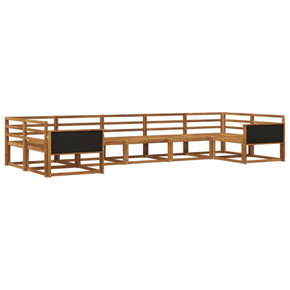 Outdoor Sofa Set 7 pcs Natural Solid Acacia Wood