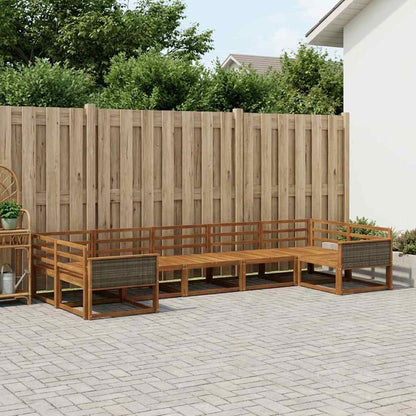 Outdoor Sofa Set 7 pcs Natural Solid Acacia Wood