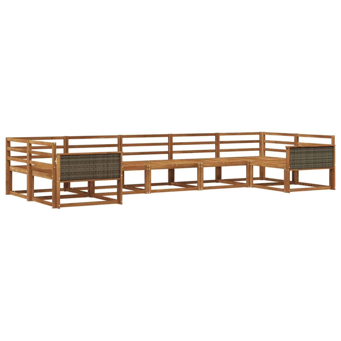 Outdoor Sofa Set 7 pcs Natural Solid Acacia Wood