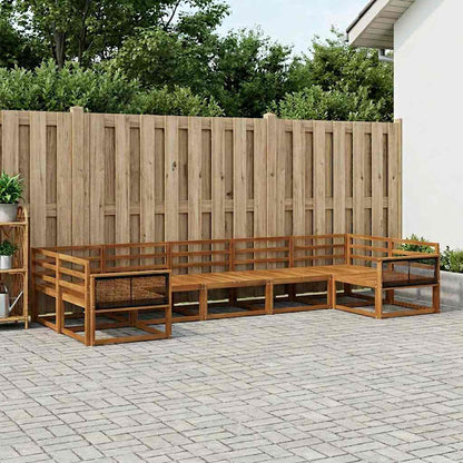Outdoor Sofa Set 7 pcs Natural Solid Acacia Wood
