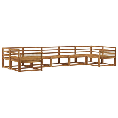 Outdoor Sofa Set 7 pcs Natural Solid Acacia Wood