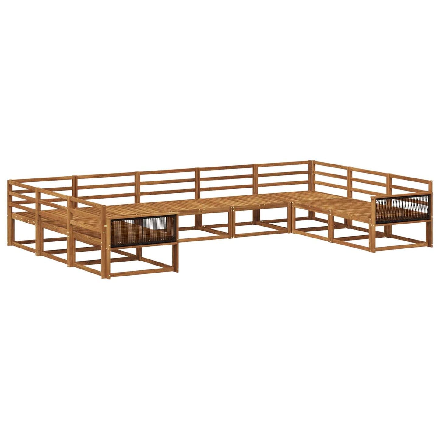 Outdoor Sofa Set 9 pcs Natural Solid Acacia Wood