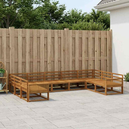 Outdoor Sofa Set 9 pcs Natural Solid Acacia Wood