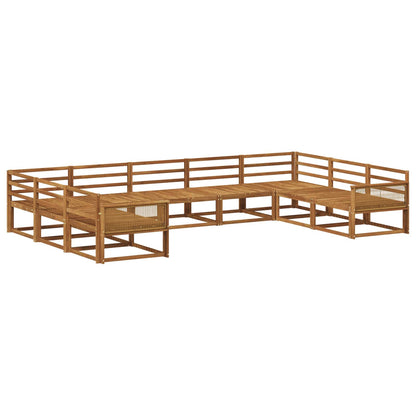 Outdoor Sofa Set 9 pcs Natural Solid Acacia Wood