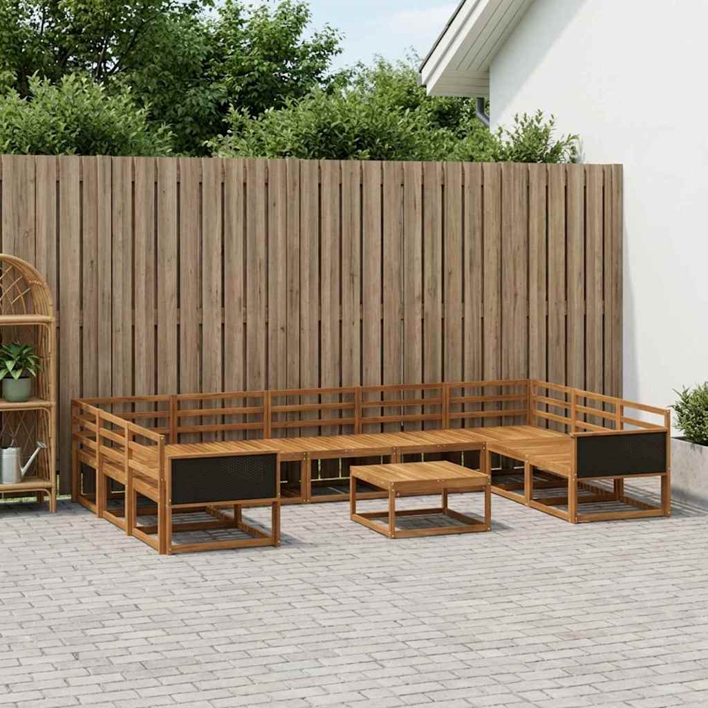 Outdoor Sofa Set 10 pcs Natural Solid Acacia Wood