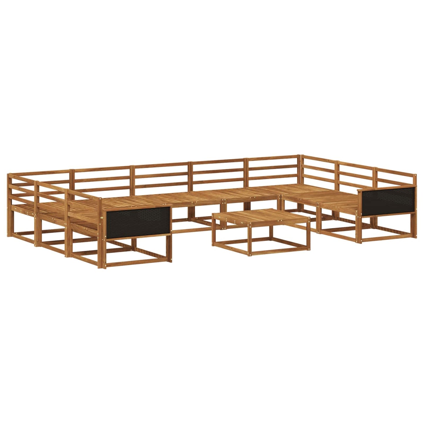 Outdoor Sofa Set 10 pcs Natural Solid Acacia Wood