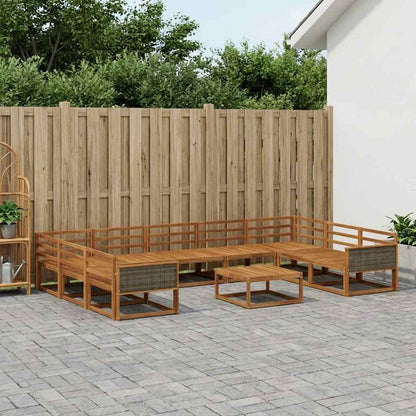 Outdoor Sofa Set 10 pcs Natural Solid Acacia Wood