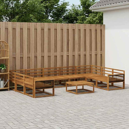 Outdoor Sofa Set 10 pcs Natural Solid Acacia Wood