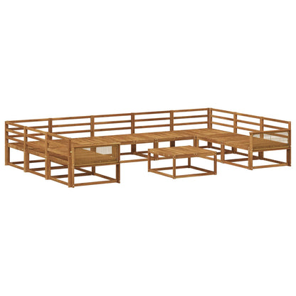 Outdoor Sofa Set 10 pcs Natural Solid Acacia Wood