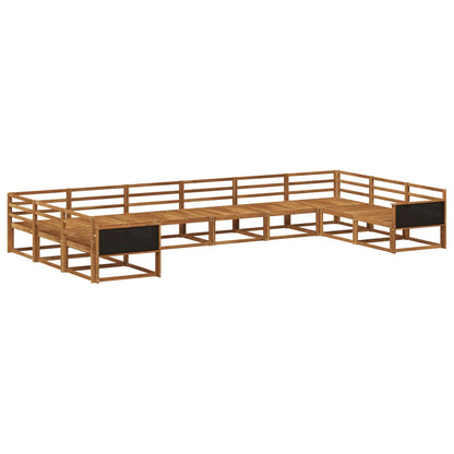 Outdoor Sofa Set 10 pcs Natural Solid Acacia Wood