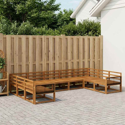 Outdoor Sofa Set 10 pcs Natural Solid Acacia Wood