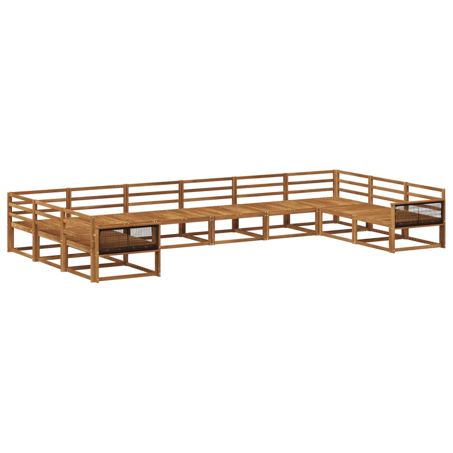 Outdoor Sofa Set 10 pcs Natural Solid Acacia Wood