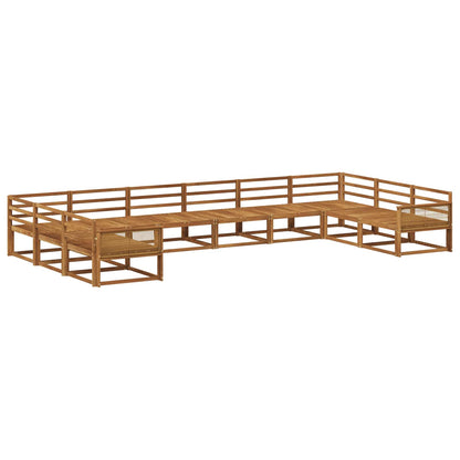 Outdoor Sofa Set 10 pcs Natural Solid Acacia Wood