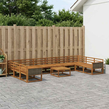 Outdoor Sofa Set 11 pcs Natural Solid Acacia Wood