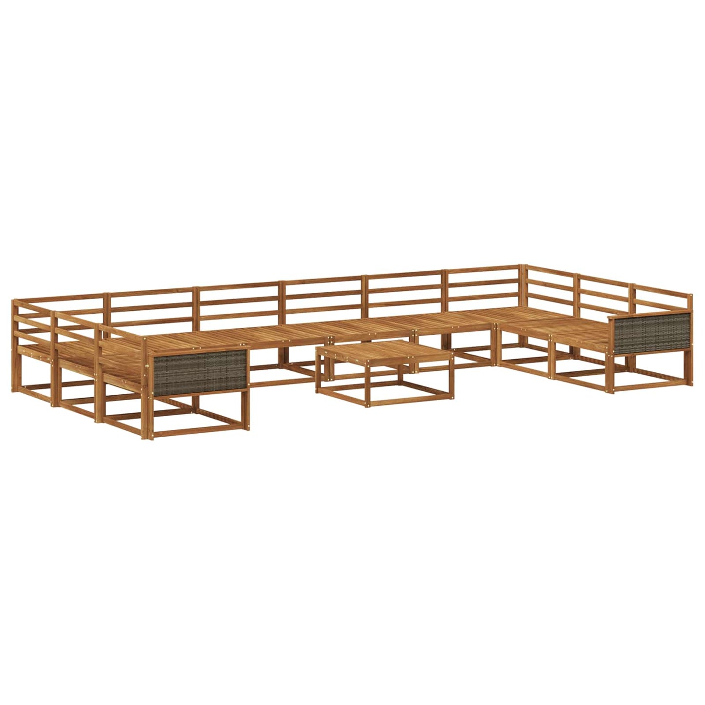 Outdoor Sofa Set 11 pcs Natural Solid Acacia Wood