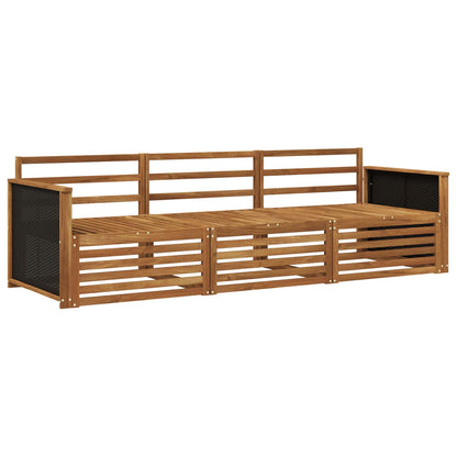 Outdoor Sofa Set 3 pcs Natural Solid Acacia Wood