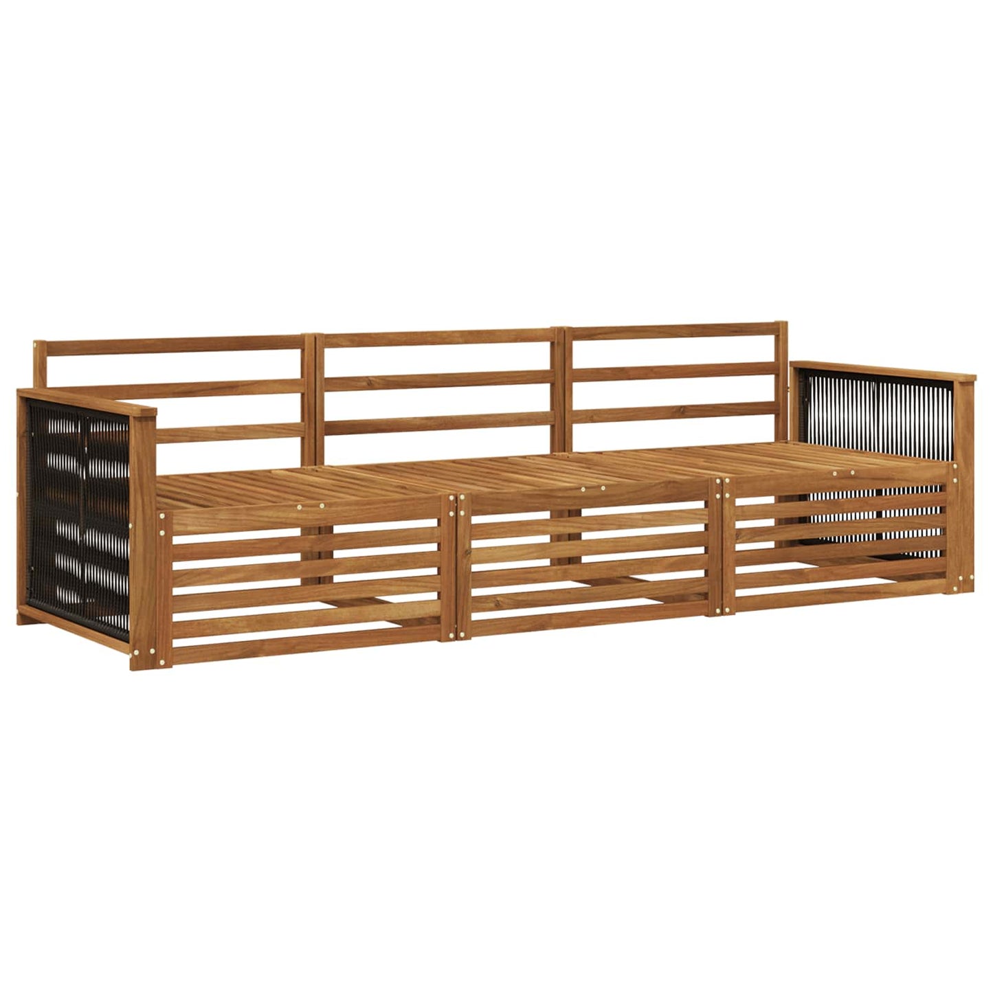 Outdoor Sofa Set 3 pcs Natural Solid Acacia Wood
