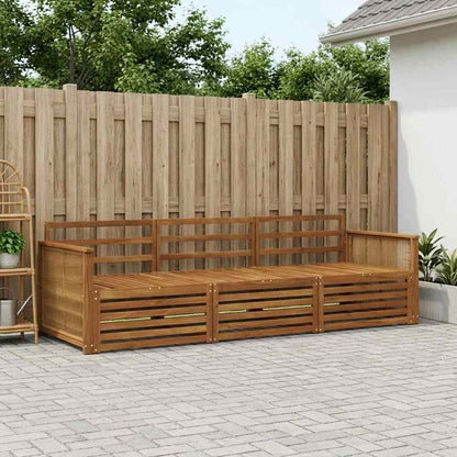 Outdoor Sofa Set 3 pcs Natural Solid Acacia Wood