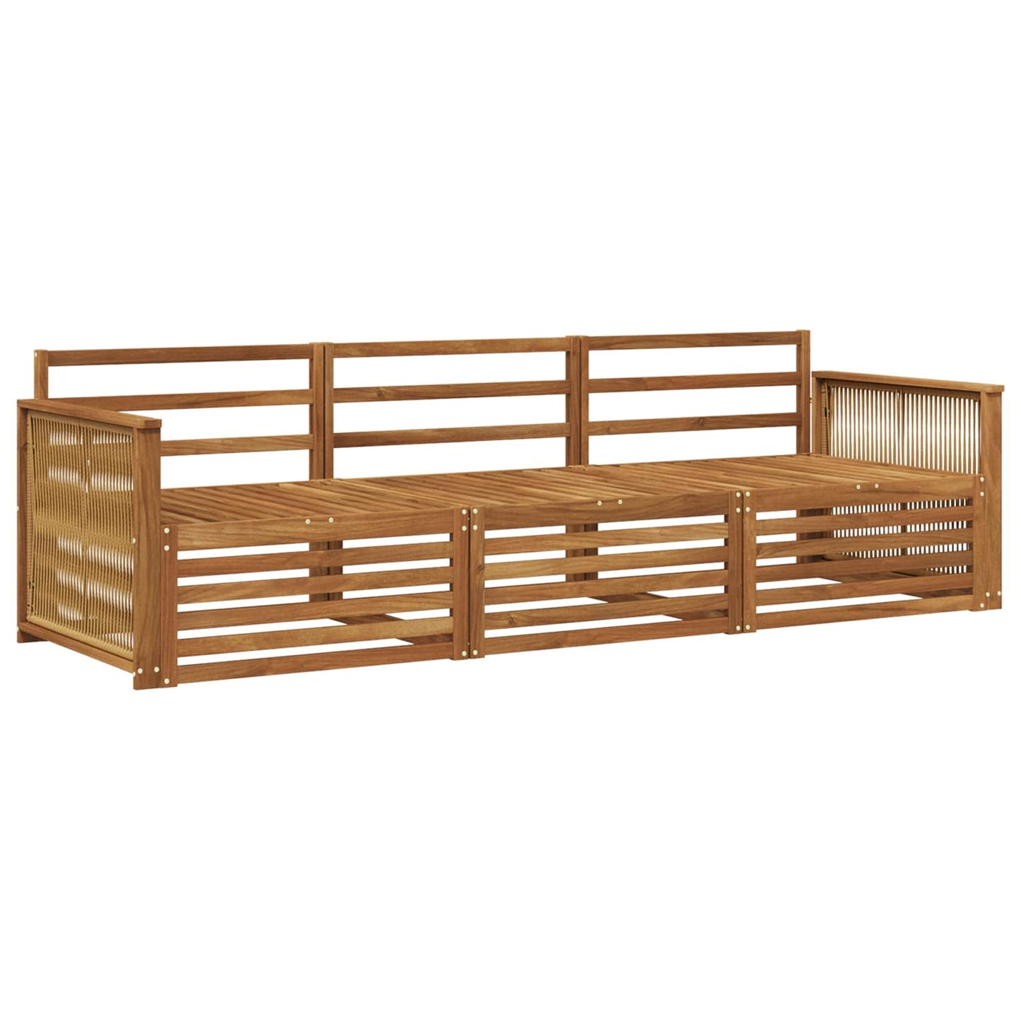 Outdoor Sofa Set 3 pcs Natural Solid Acacia Wood
