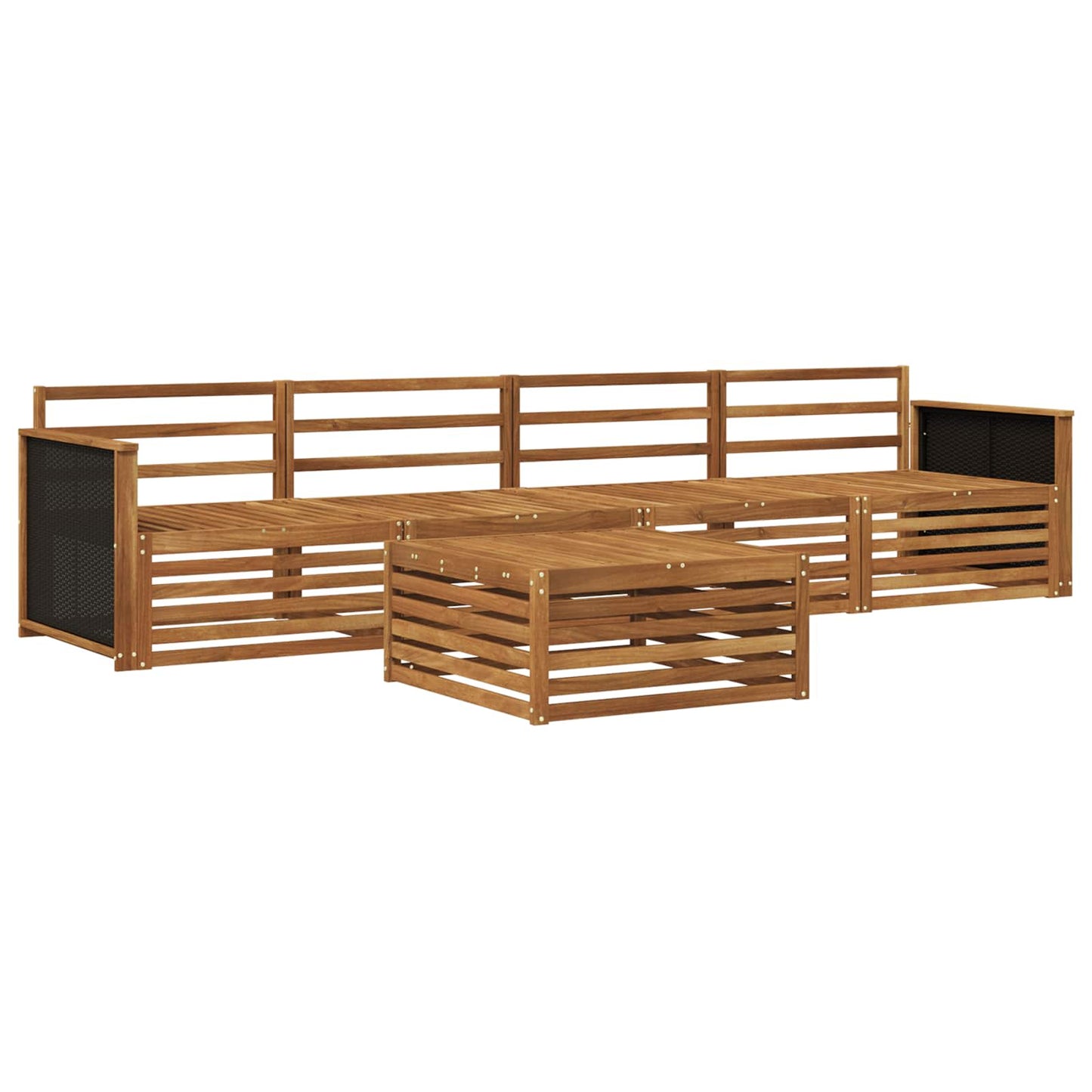 Outdoor Sofa Set 5 pcs Natural Solid Acacia Wood