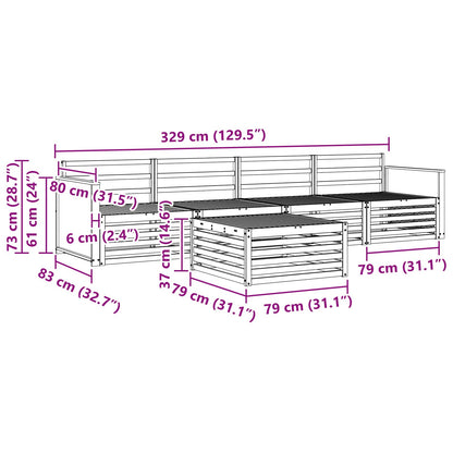 Outdoor Sofa Set 5 pcs Natural Solid Acacia Wood