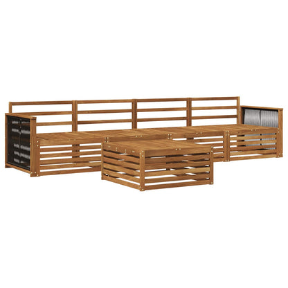 Outdoor Sofa Set 5 pcs Natural Solid Acacia Wood