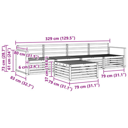 Outdoor Sofa Set 5 pcs Natural Solid Acacia Wood