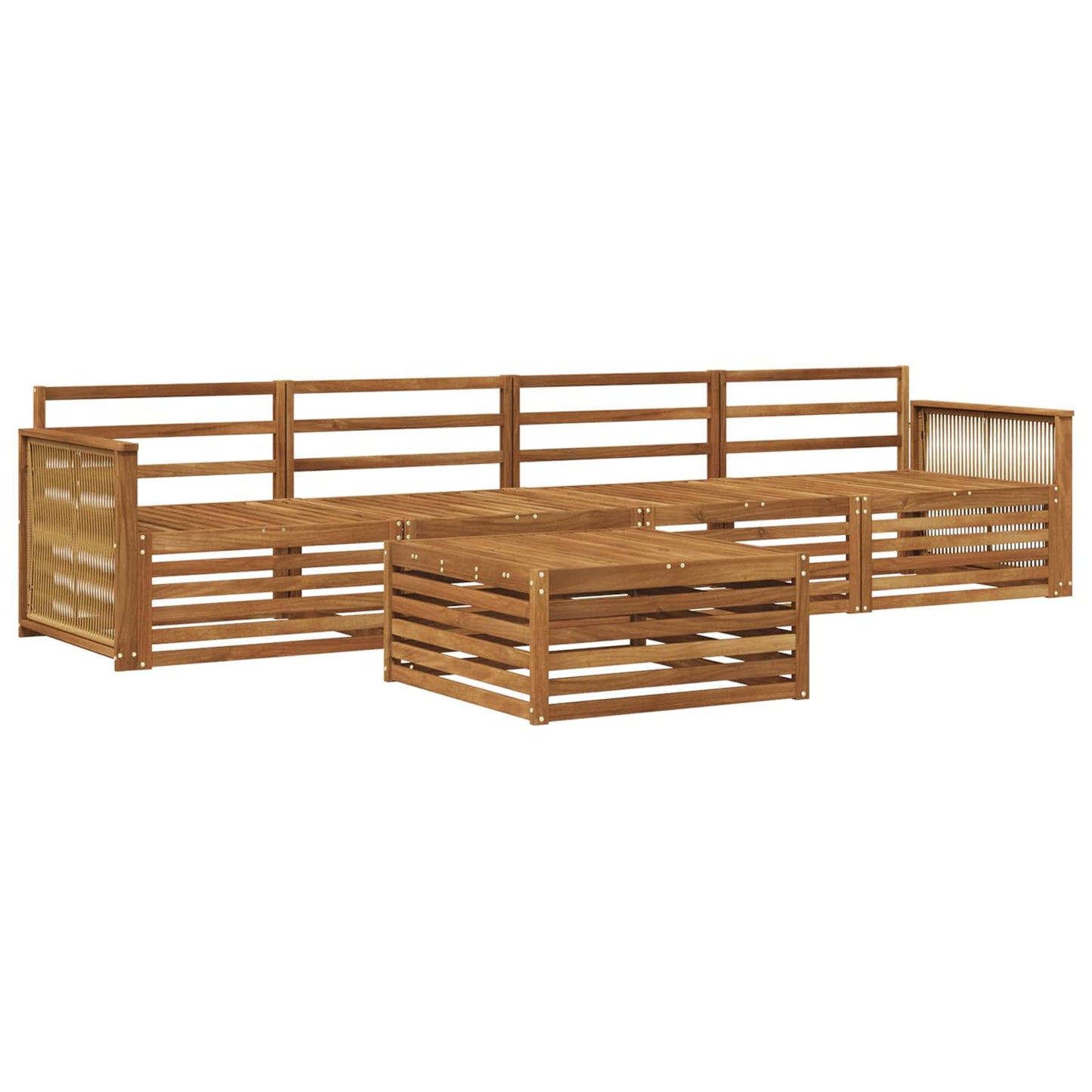 Outdoor Sofa Set 5 pcs Natural Solid Acacia Wood