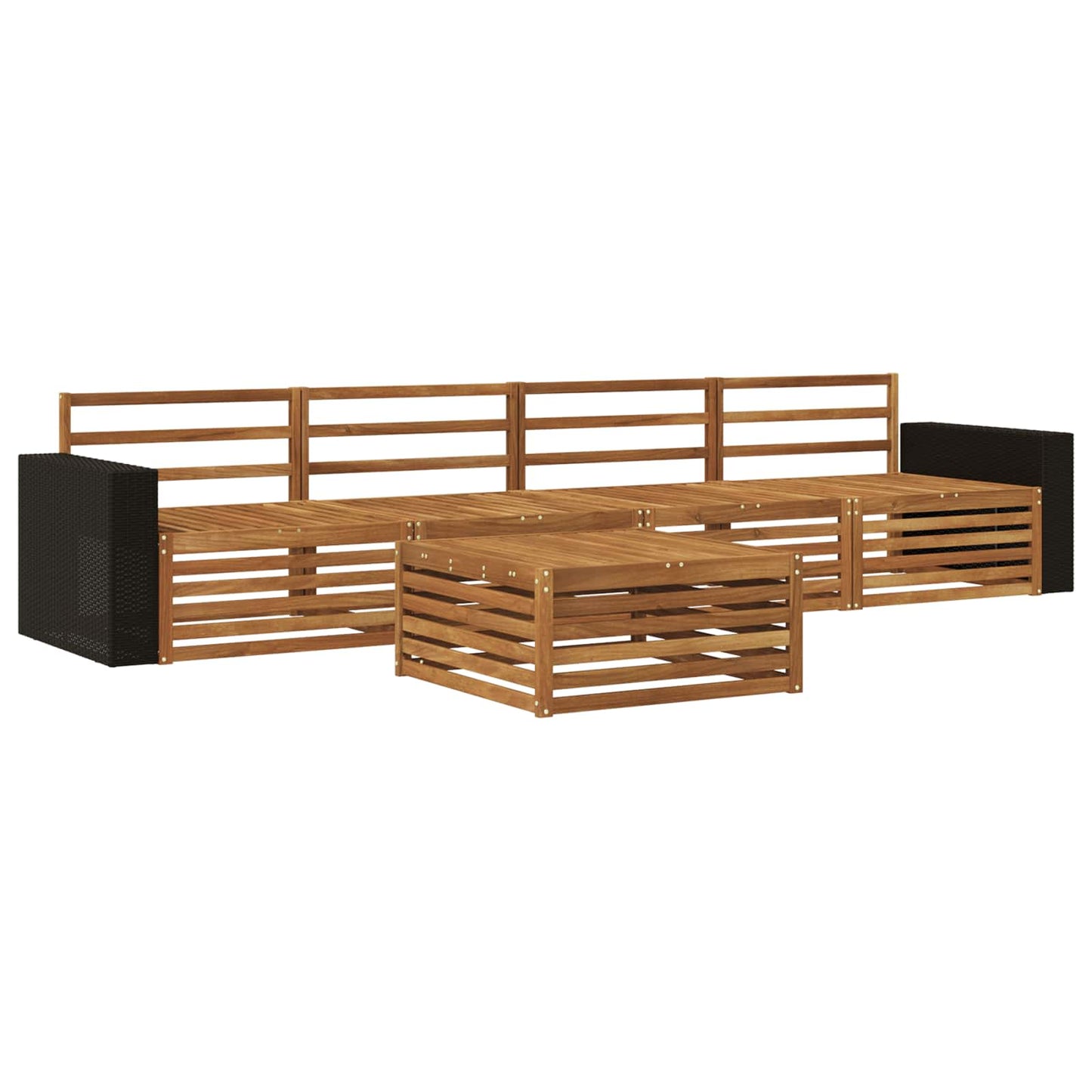 Outdoor Sofa Set 5 pcs Natural Solid Acacia Wood