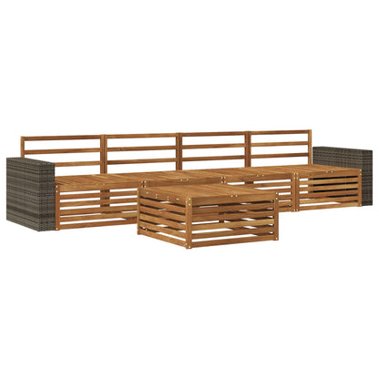 Outdoor Sofa Set 5 pcs Natural Solid Acacia Wood