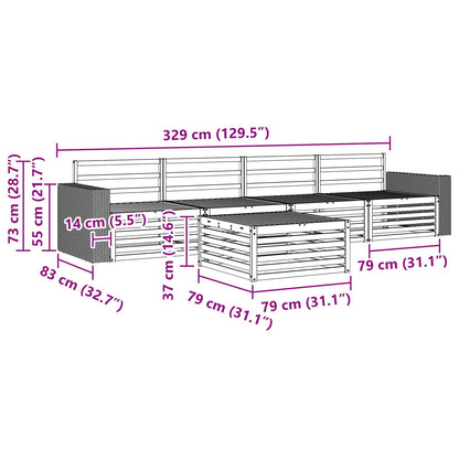 Outdoor Sofa Set 5 pcs Natural Solid Acacia Wood