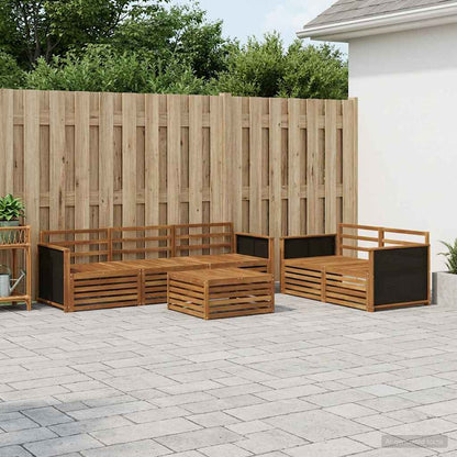 Outdoor Sofa Set 6 pcs Natural Solid Acacia Wood