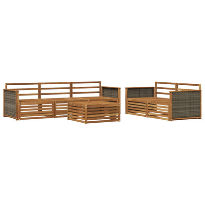 Outdoor Sofa Set 6 pcs Natural Solid Acacia Wood