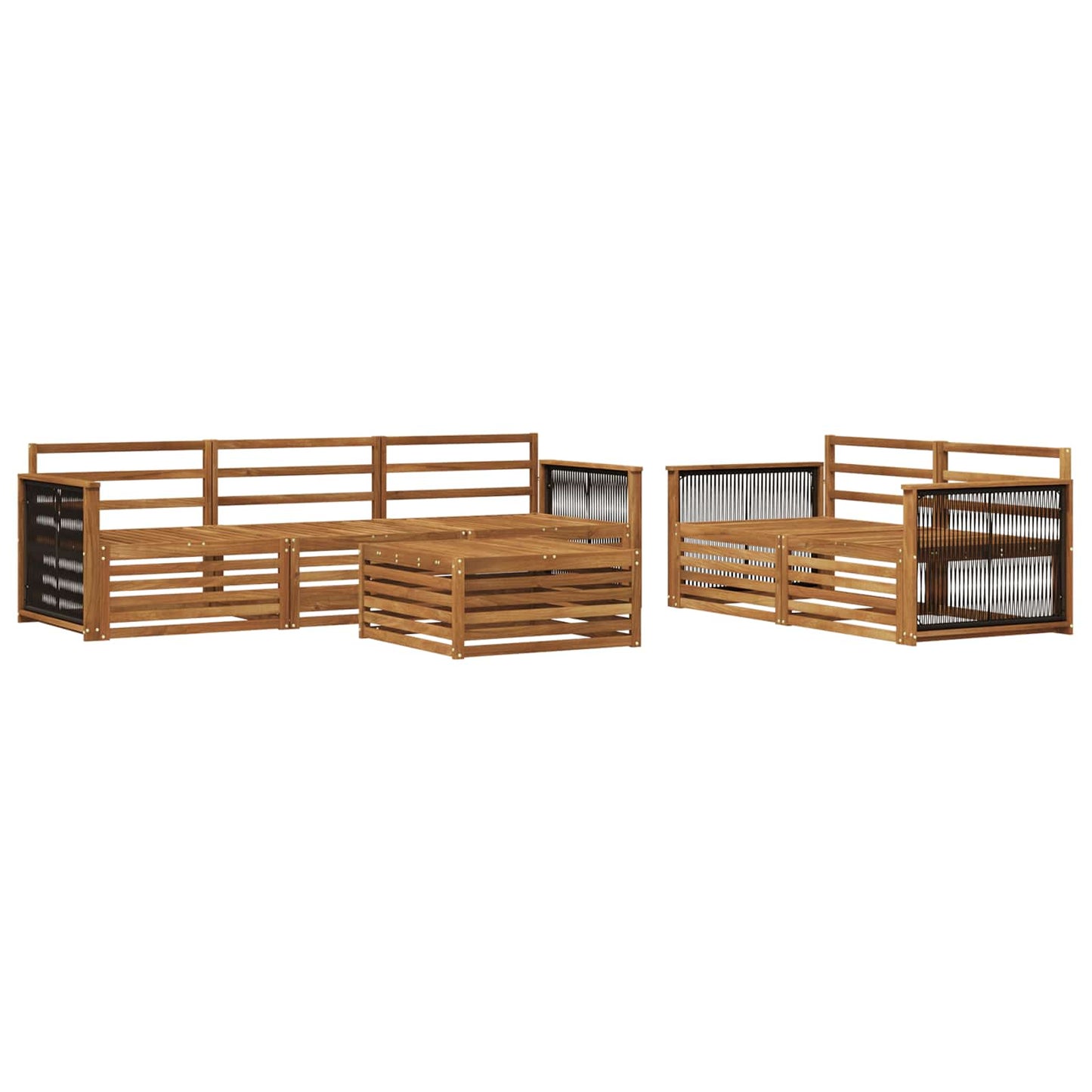 Outdoor Sofa Set 6 pcs Natural Solid Acacia Wood