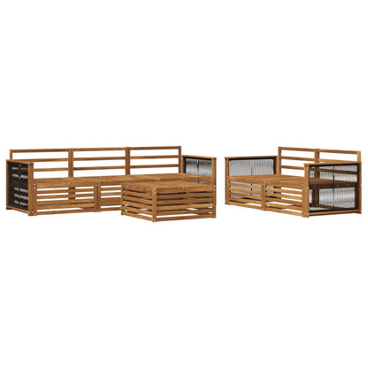Outdoor Sofa Set 6 pcs Natural Solid Acacia Wood