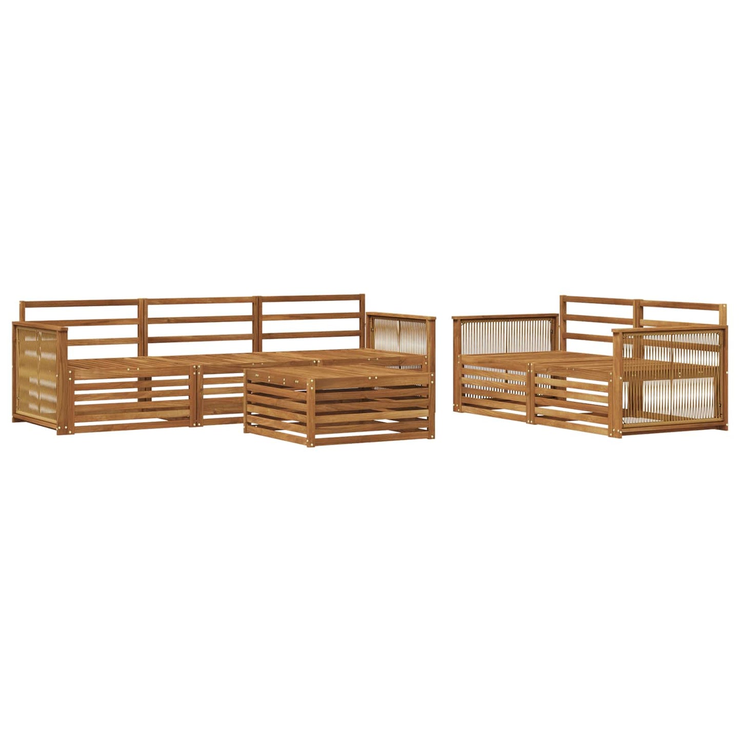 Outdoor Sofa Set 6 pcs Natural Solid Acacia Wood
