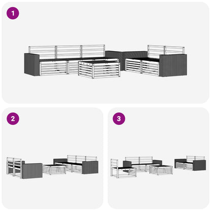 Outdoor Sofa Set 6 pcs Natural Solid Acacia Wood