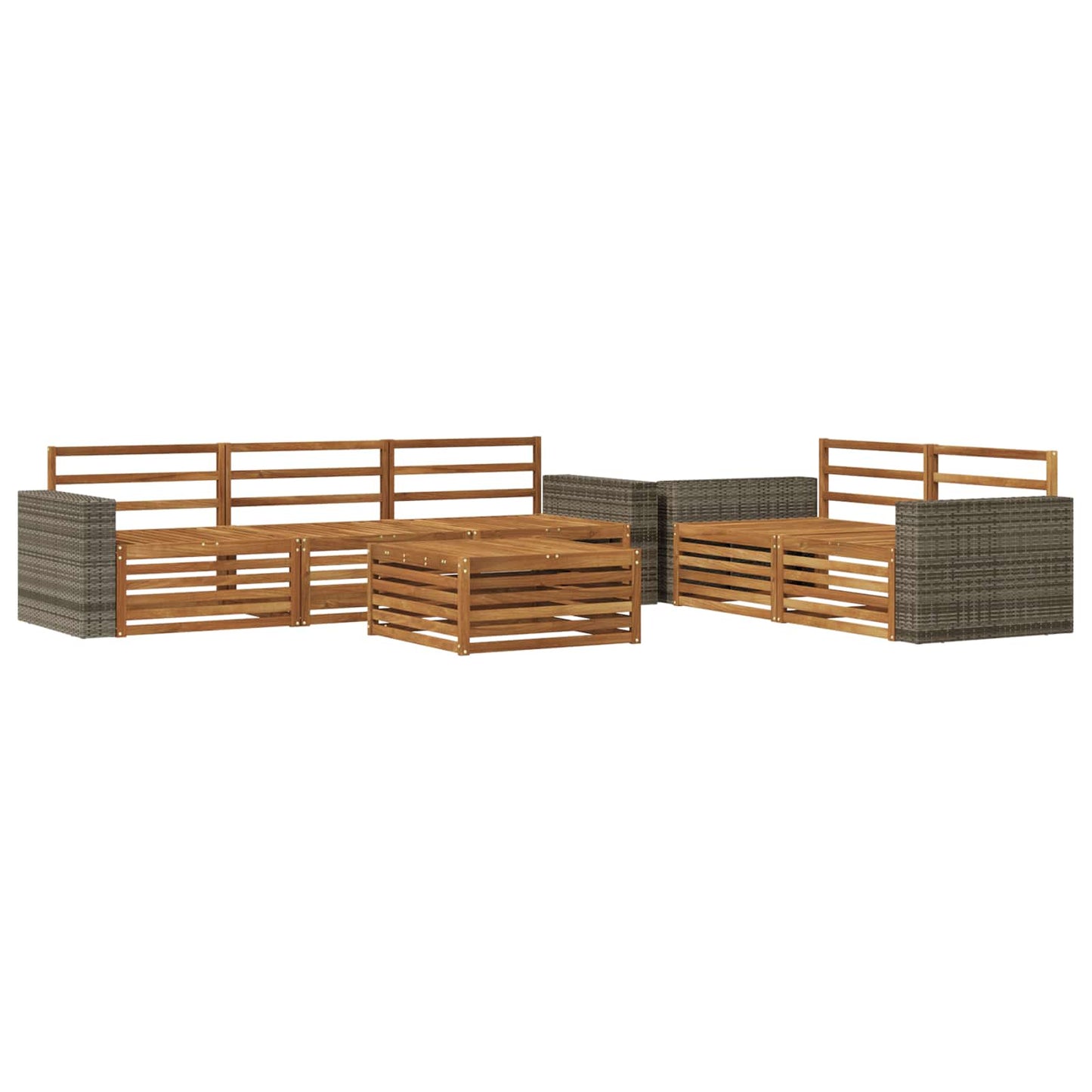 Outdoor Sofa Set 6 pcs Natural Solid Acacia Wood