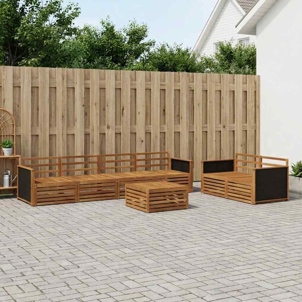 Outdoor Sofa Set 7 pcs Natural Solid Acacia Wood
