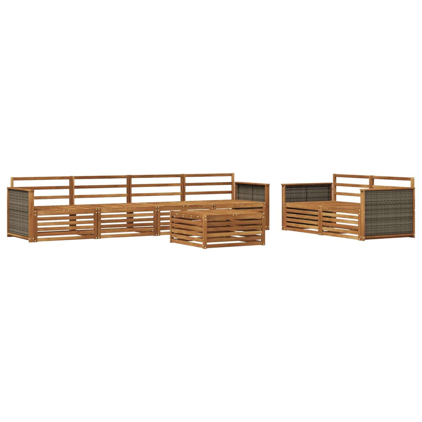 Outdoor Sofa Set 7 pcs Natural Solid Acacia Wood
