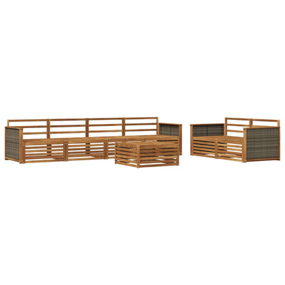 Outdoor Sofa Set 7 pcs Natural Solid Acacia Wood