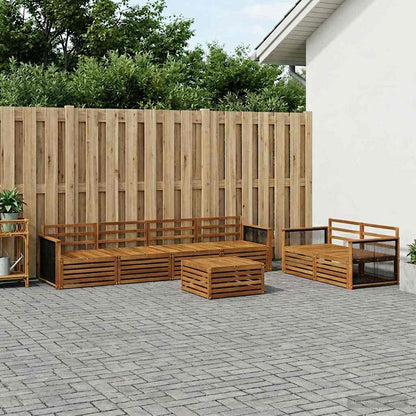 Outdoor Sofa Set 7 pcs Natural Solid Acacia Wood