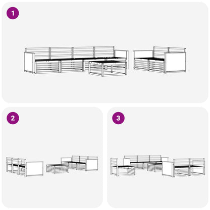 Outdoor Sofa Set 7 pcs Natural Solid Acacia Wood