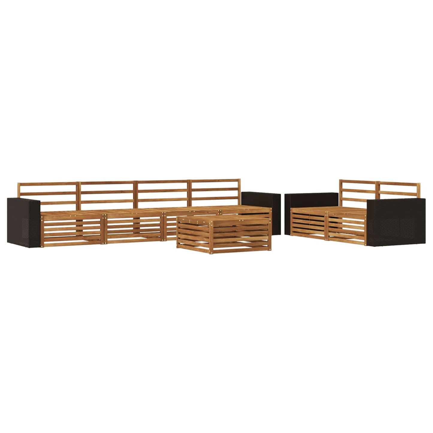 Outdoor Sofa Set 7 pcs Natural Solid Acacia Wood