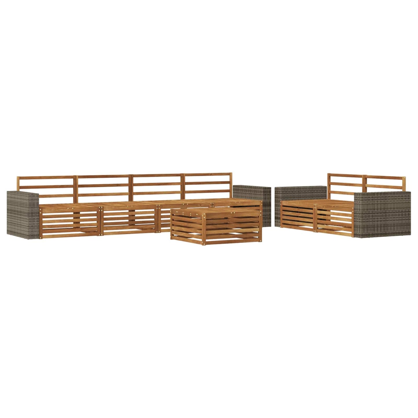 Outdoor Sofa Set 7 pcs Natural Solid Acacia Wood