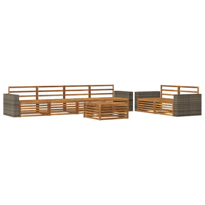 Outdoor Sofa Set 7 pcs Natural Solid Acacia Wood