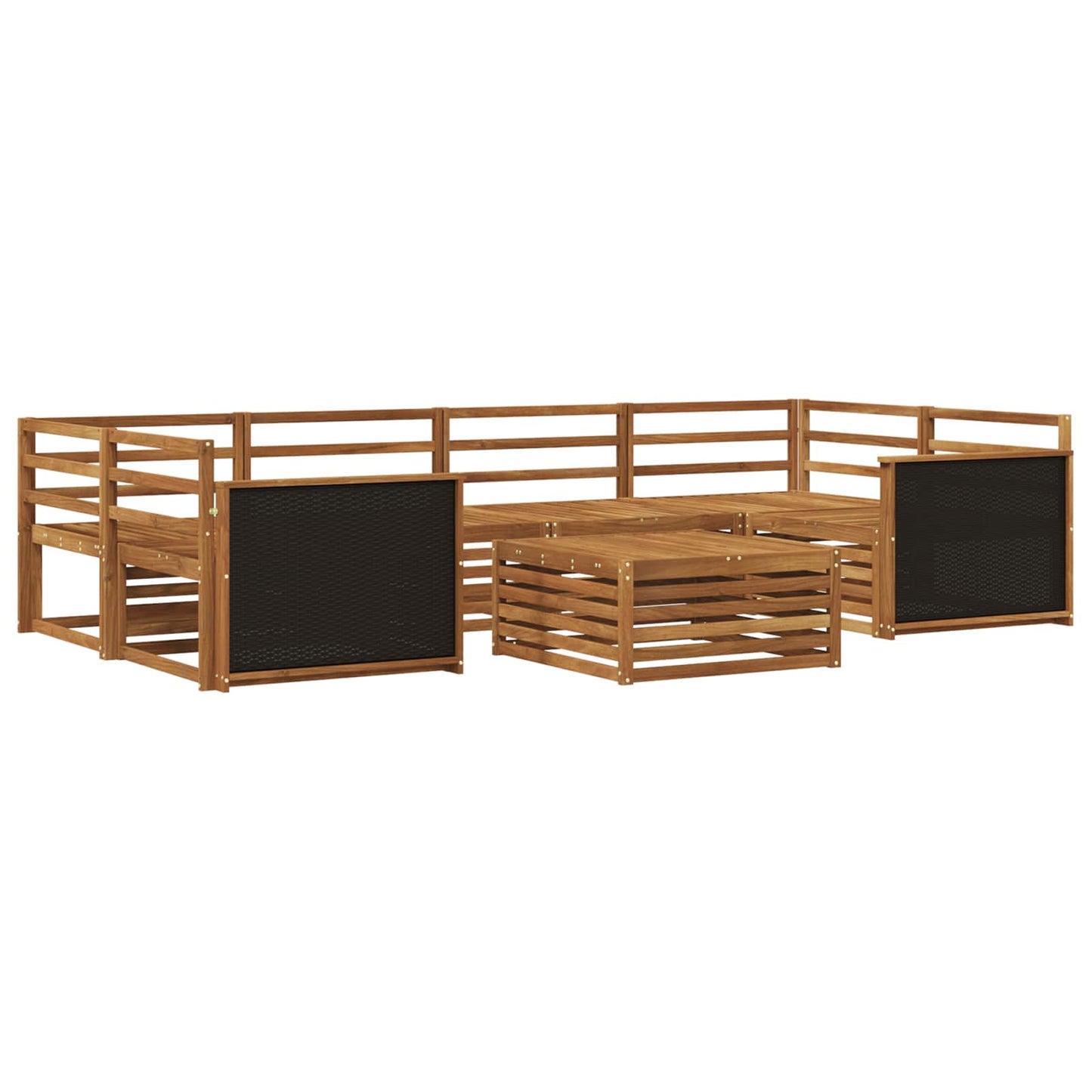 Outdoor Sofa Set 7 pcs Natural Solid Acacia Wood