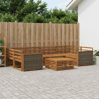 Outdoor Sofa Set 7 pcs Natural Solid Acacia Wood