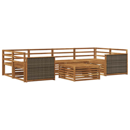 Outdoor Sofa Set 7 pcs Natural Solid Acacia Wood