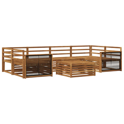 Outdoor Sofa Set 7 pcs Natural Solid Acacia Wood